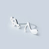 Free - Silver Asymmetry Music Stud Earrings