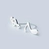 Silver Asymmetry Music Stud Earrings