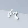 Silver Asymmetry Music Stud Earrings