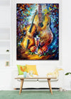 Handpainted Music Instrument Oil Painting Wall Decor - Artistic Pod