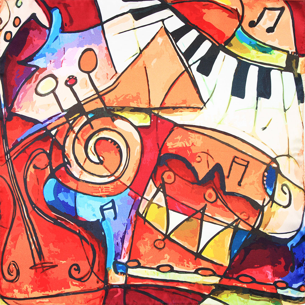 Music Art Silk Scarf