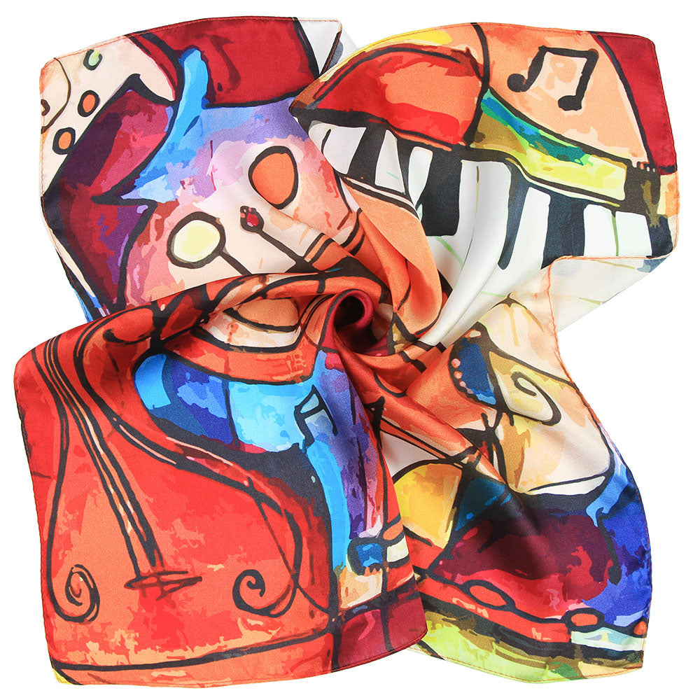 Music Art Silk Scarf