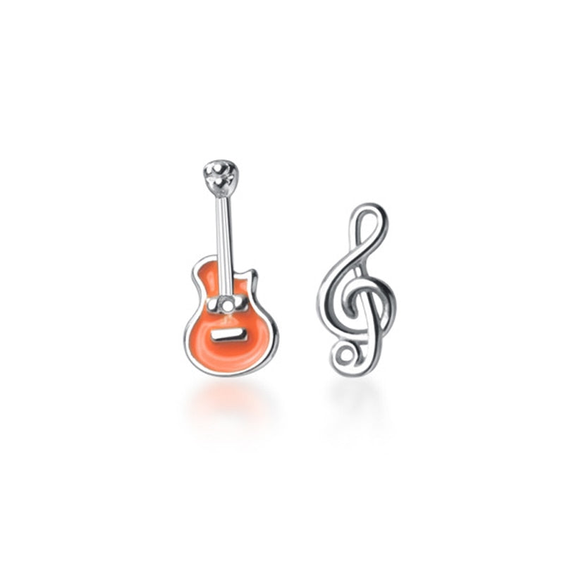 Sterling Silver Treble Clef Earrings