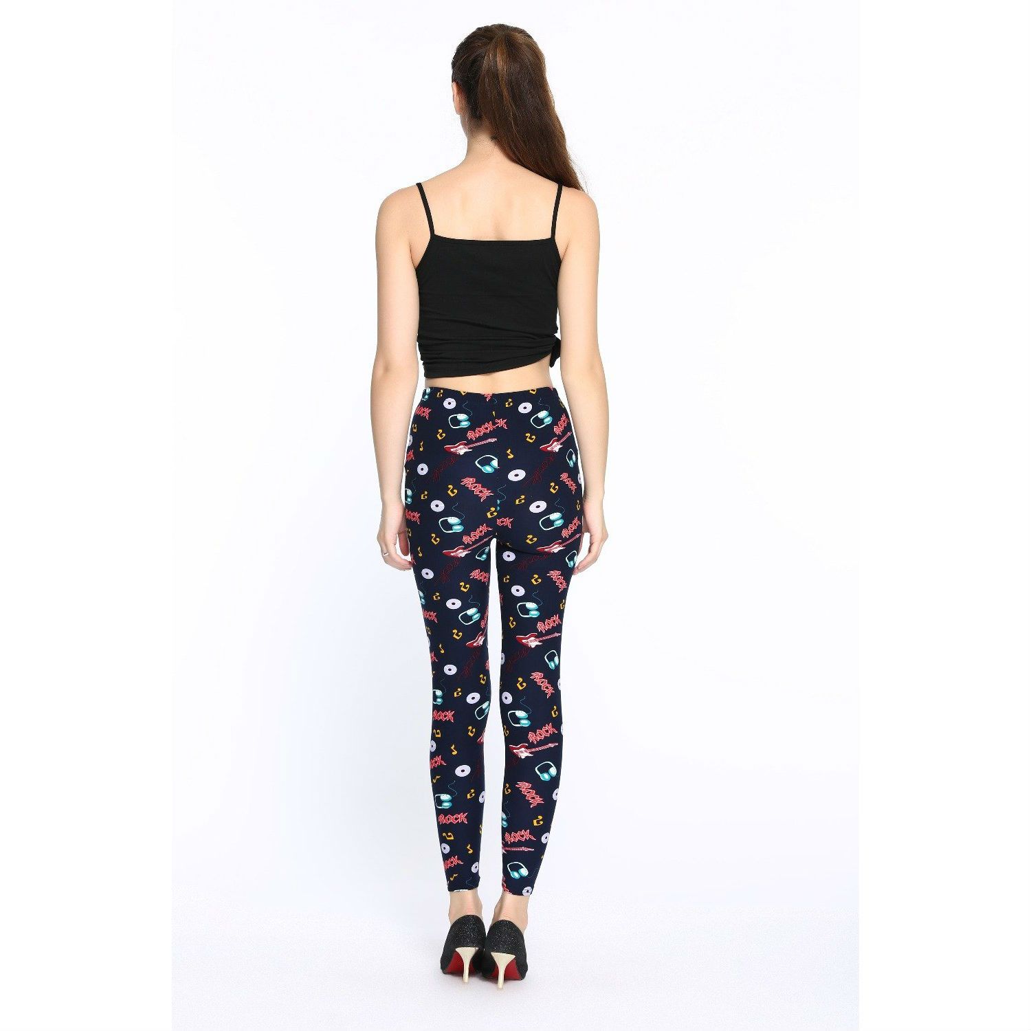 Guitar Music Note Print Leggings