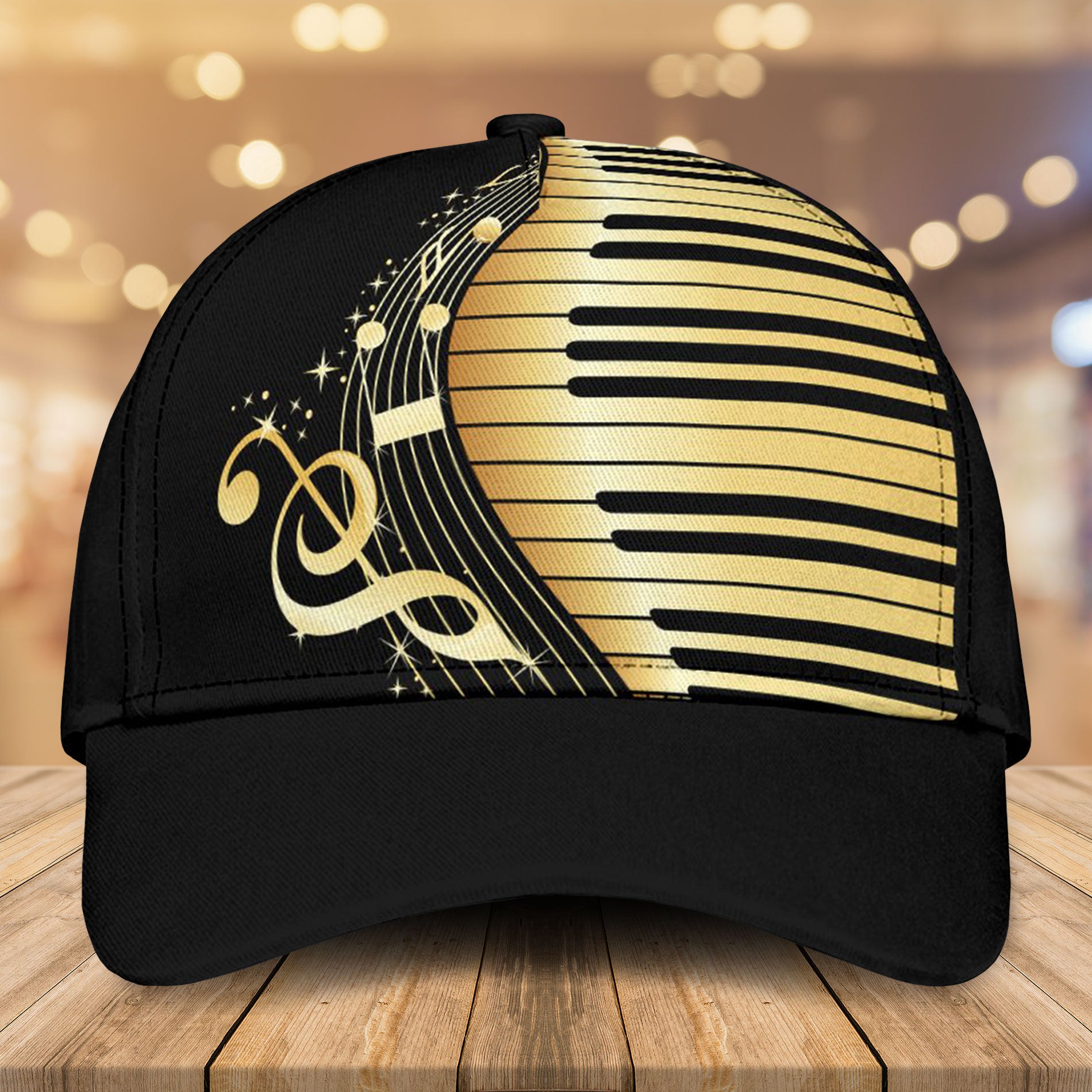 Piano Keys Black Classic Cap