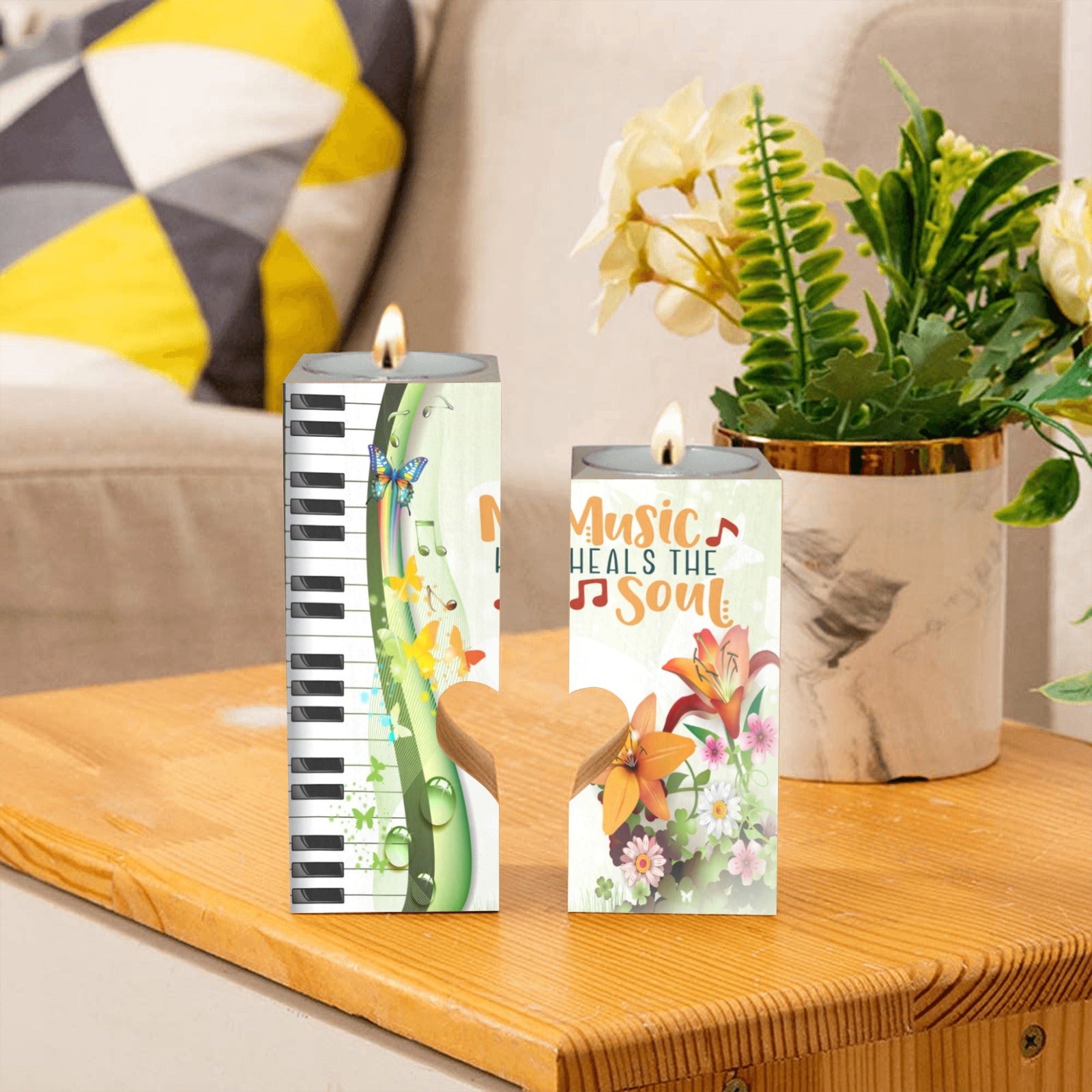 Piano Keys Floral Candle Holder - { shop_name }} - Review