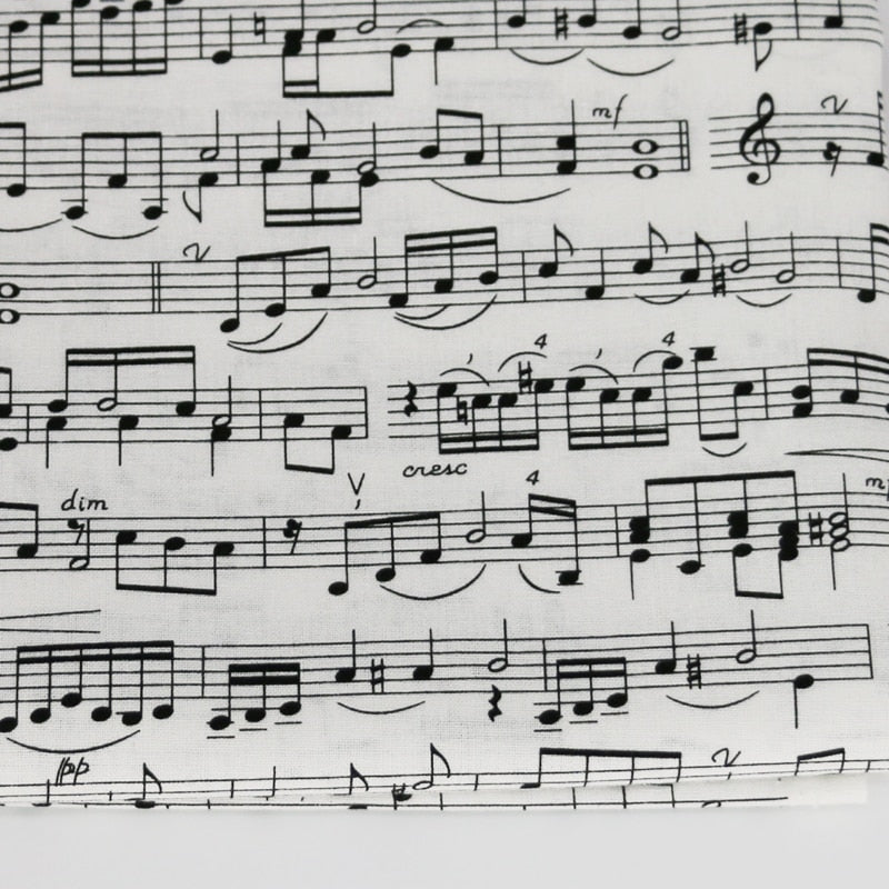 Music Notes Cotton Fabric