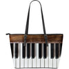 Piano Key Leather Tote Bag