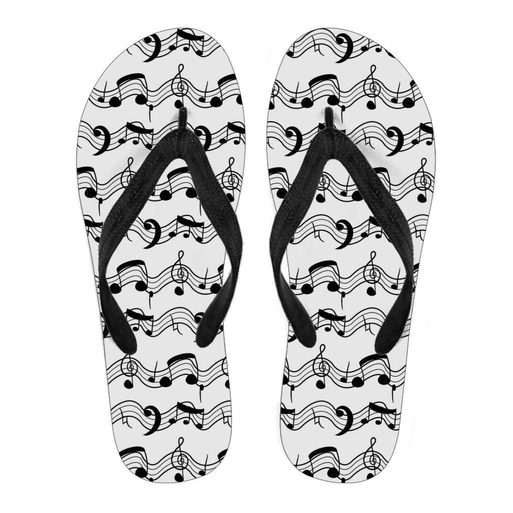 Musical Notes Flip Flops - Men / Small (US 7-8 /EU 40-42) - { shop_name }} - Review