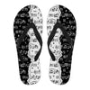 Music Notes Black And White Flip Flops