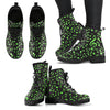 Musical Notes Treble Clef Green Leather Boots