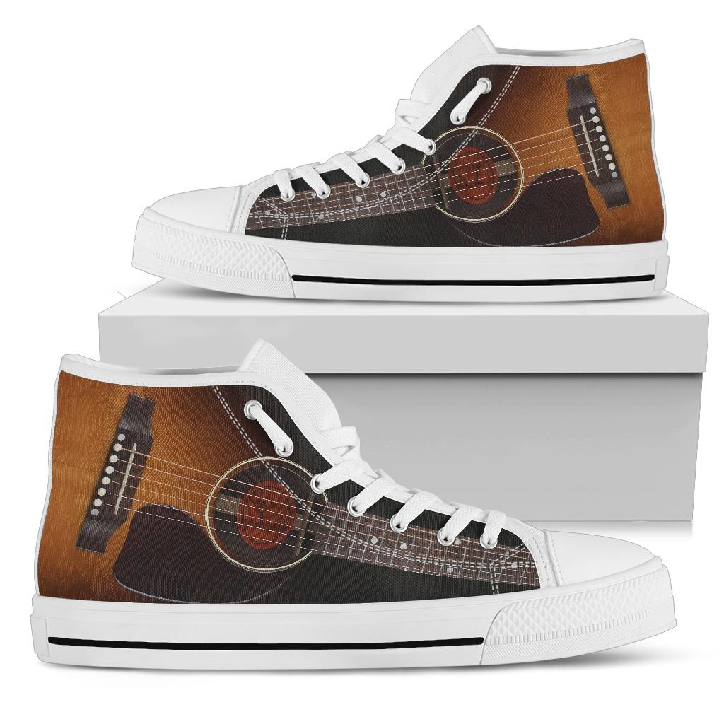 Black Guitar High Top Shoes