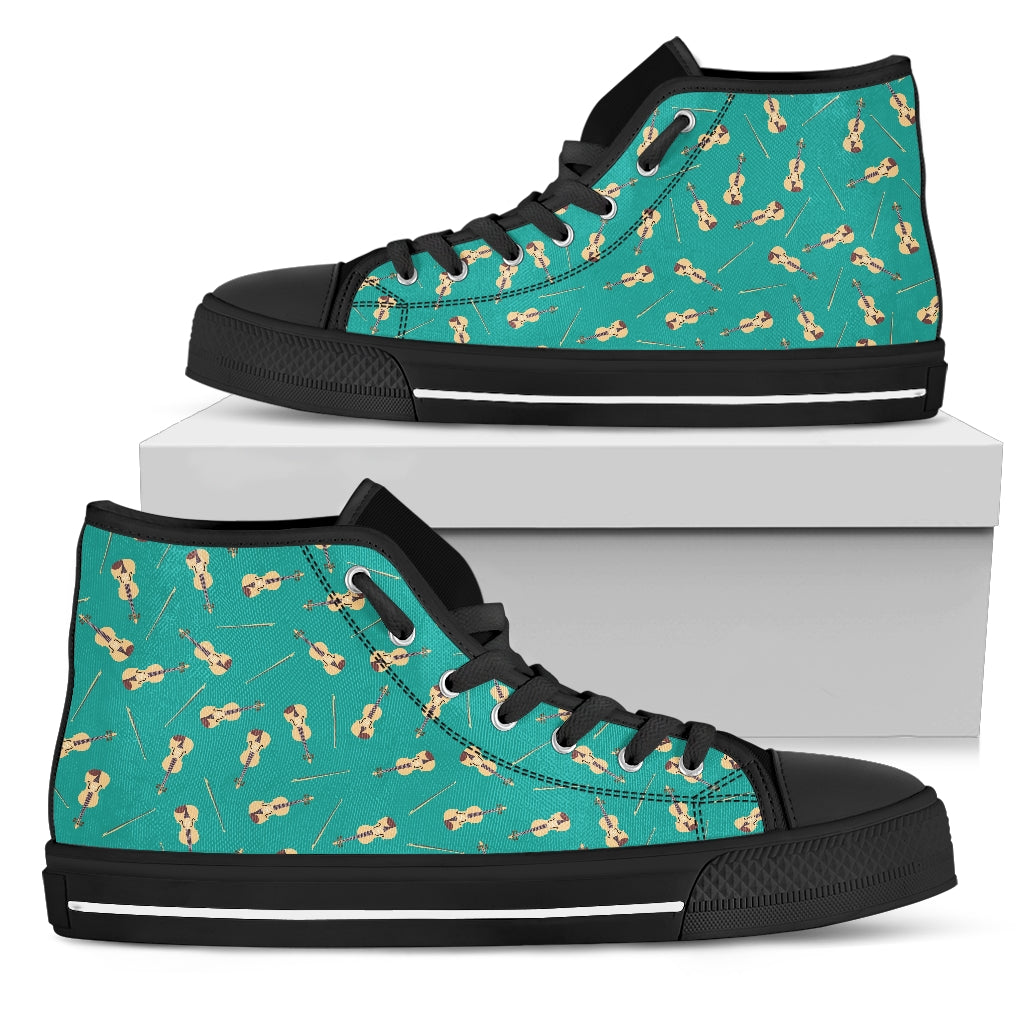 Special Edition Violin Pattern High Top Canvas Shoes