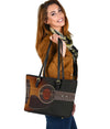 Black Guitar Small Leather Tote Bag