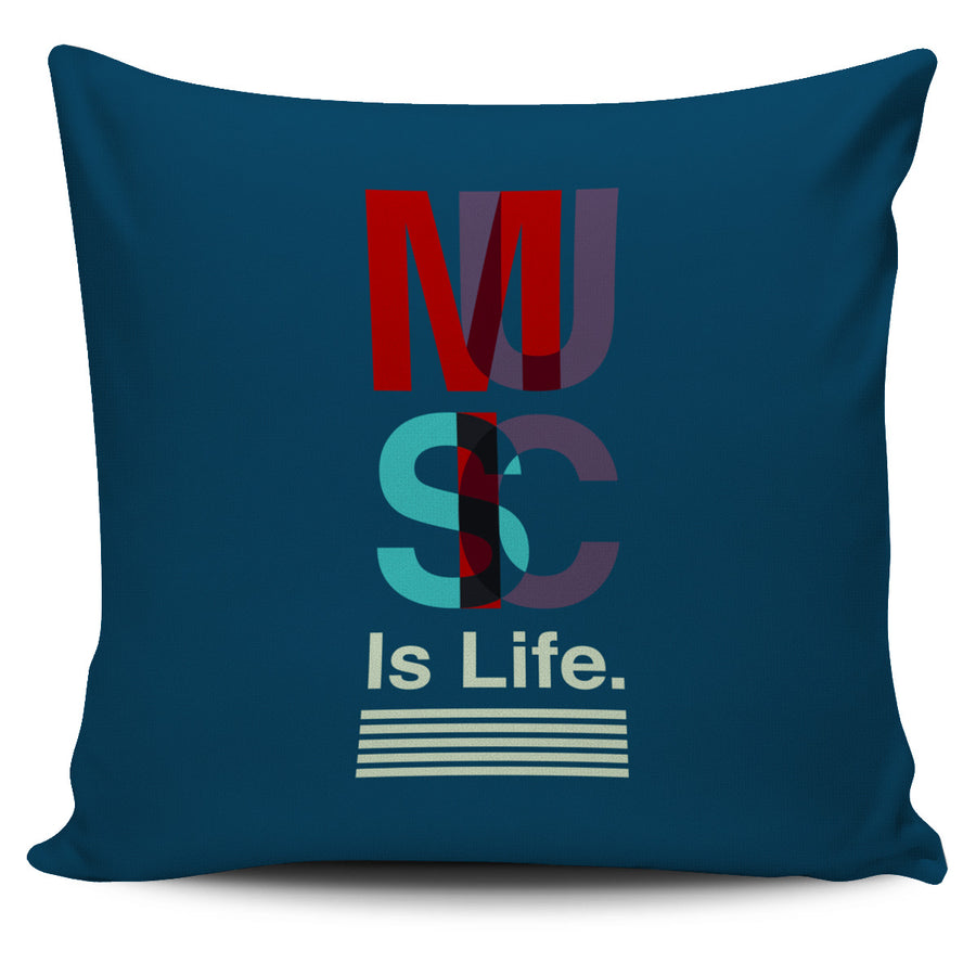 Music Is Life Colour Overlay Pillow Cover
