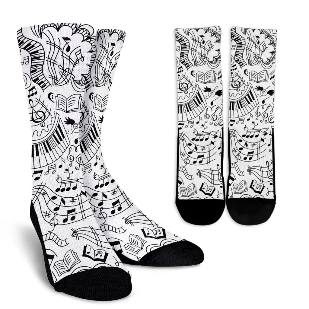 Music Sketch Crew Socks