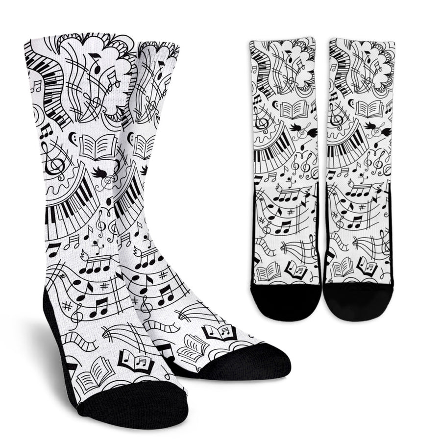 Music Sketch Crew Socks