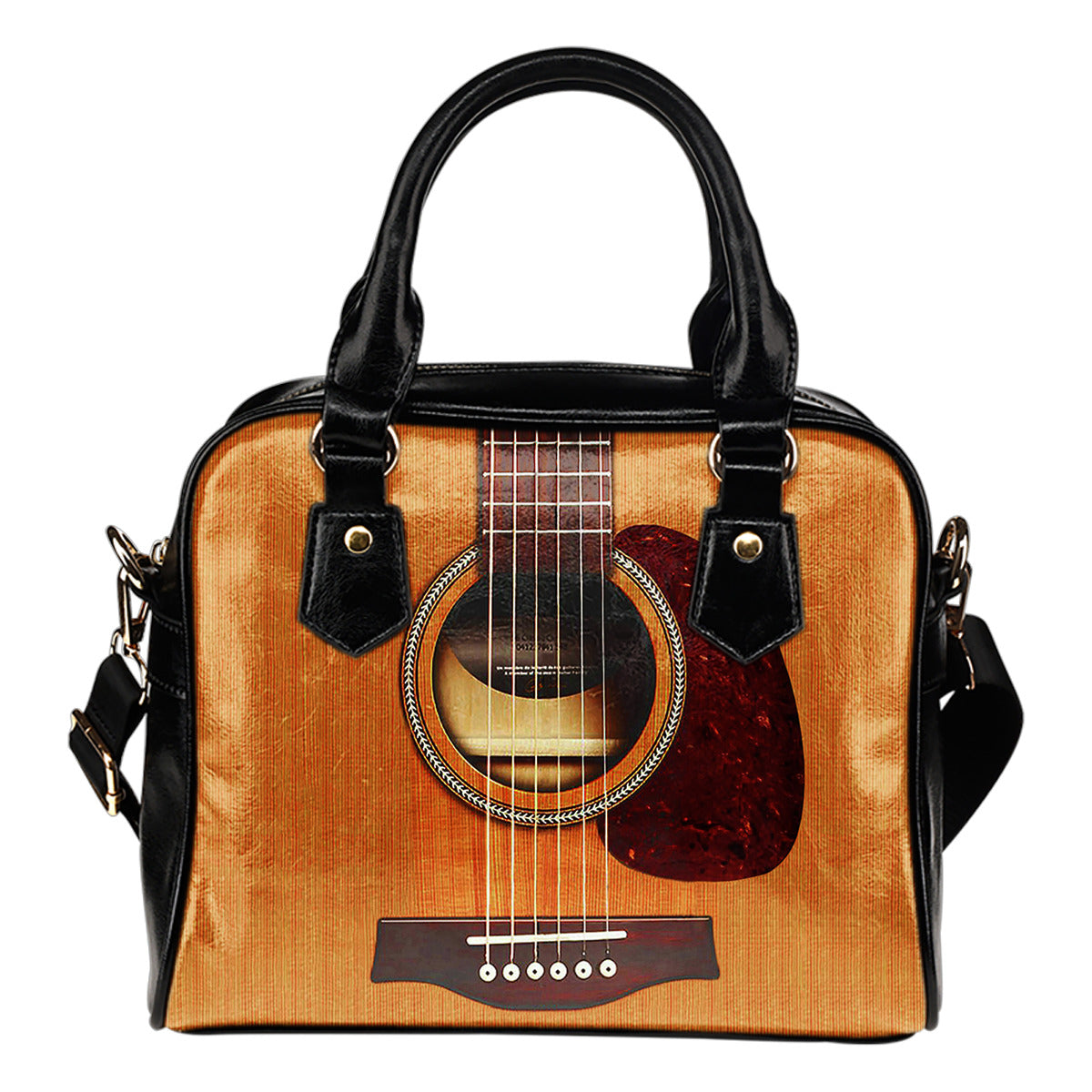 Wooden Guitar Shoulder Handbag