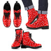 Musical Notes Red Leather Boots