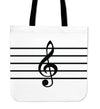 Treble Clef and Bass Clef Tote Bag
