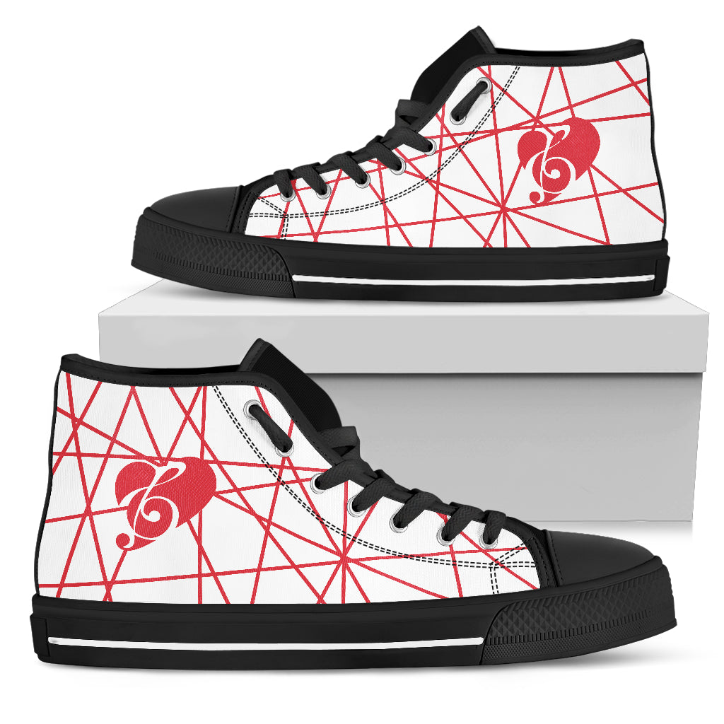 Music Heart High Top Canvas Shoes