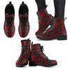 Musical Notes Red Leather Boots