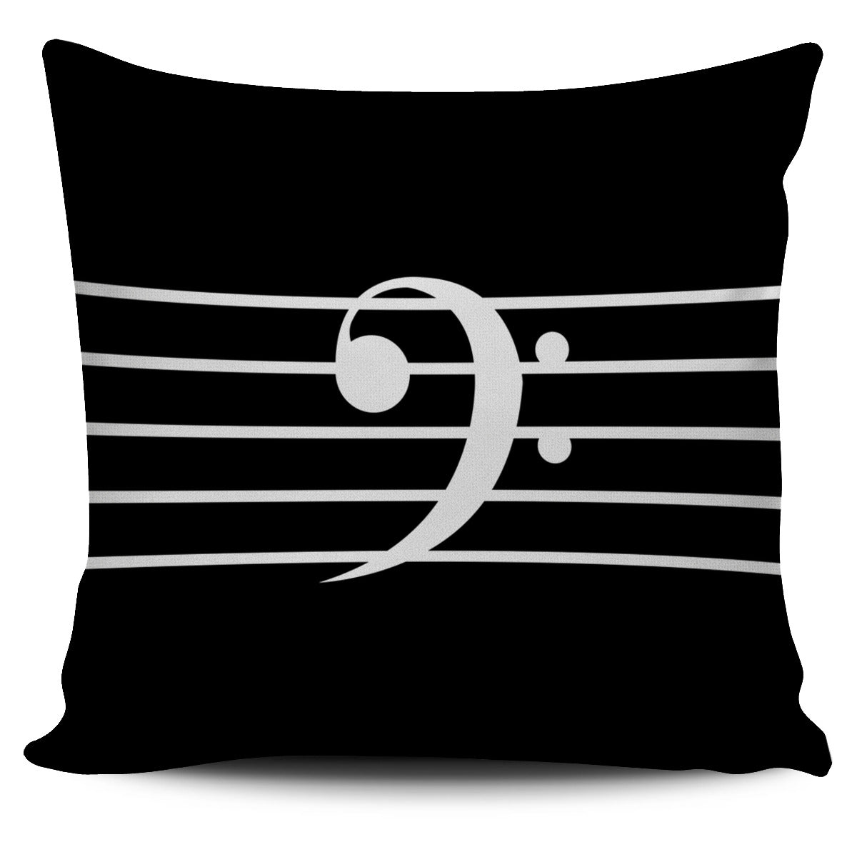 Treble Clef and Bass Clef Pillow Cases Black Edition