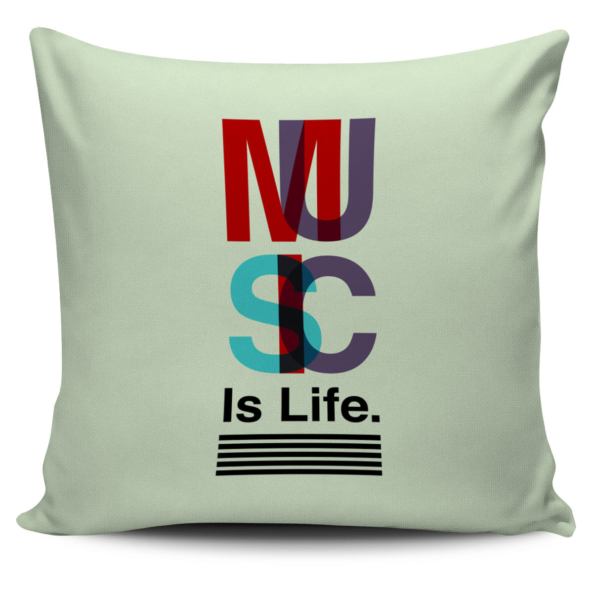 Music Is Life Colour Overlay Pillow Cover