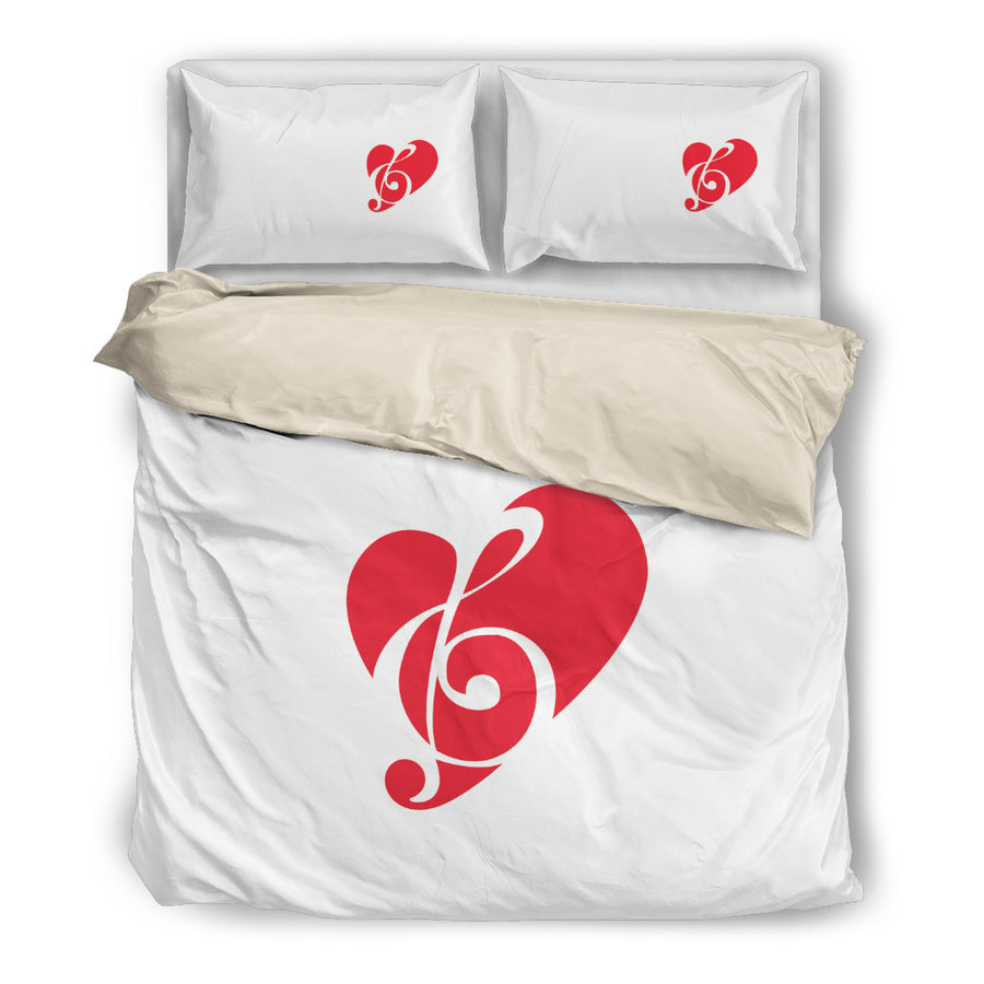 Music Note Heart Bedding Set