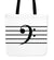 Treble Clef and Bass Clef Tote Bag