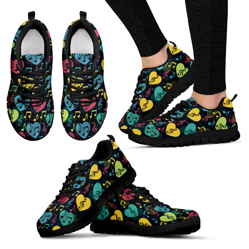 Music Hearts Women's Sneakers