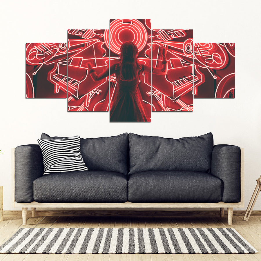Neon Light Music Canvas Art