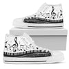 Piano Key With Music Notes High Tops