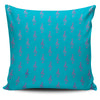 Pink Treble Clefs Blue Pillow Cover