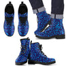 Musical Notes Treble Clef Blue Leather Boots