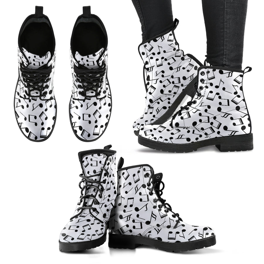 Musical Notes Leather Boots