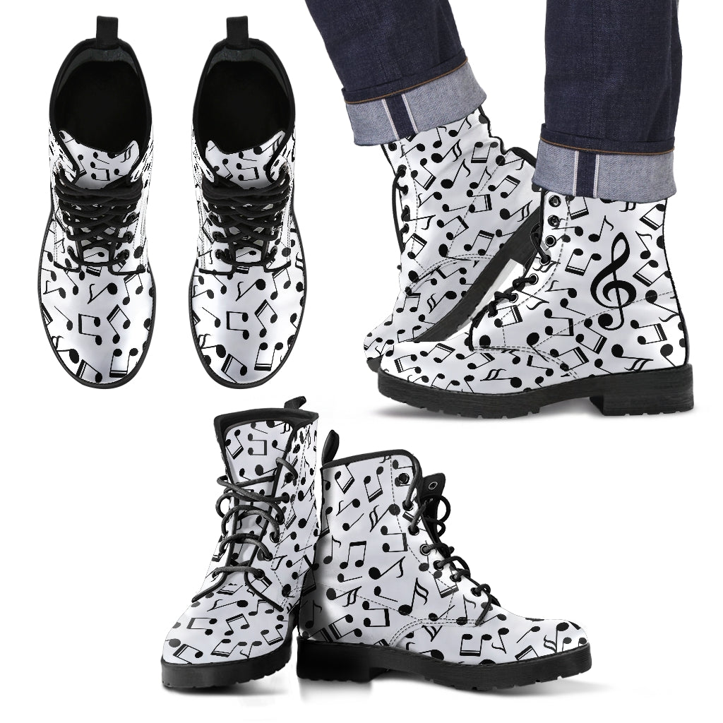 Musical Notes Treble Clef Leather Boots