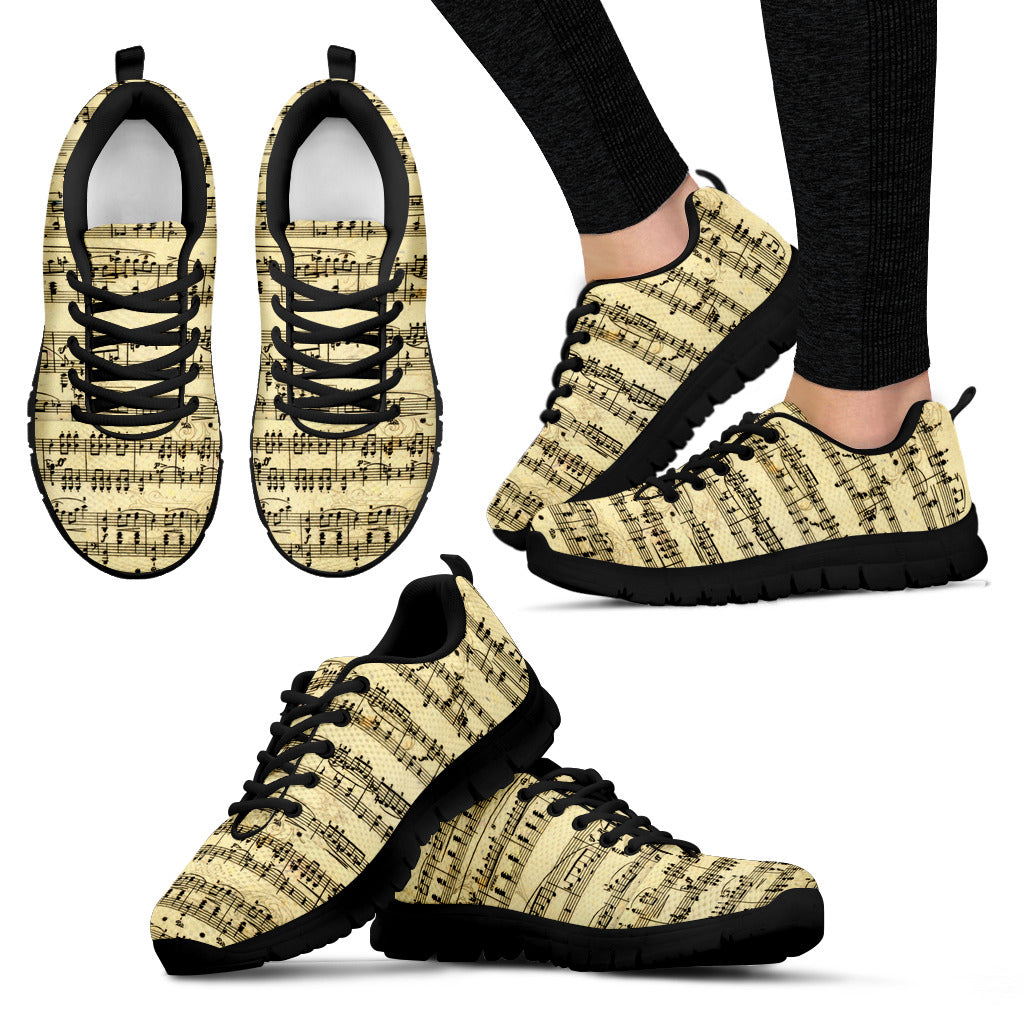 Sheet Music Women Sneakers (Black)
