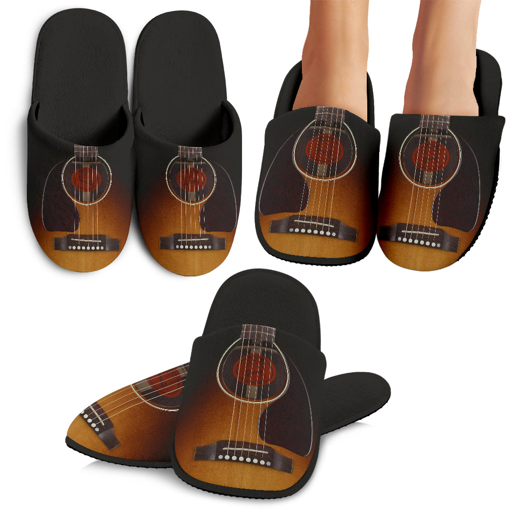 Black Guitar Slippers