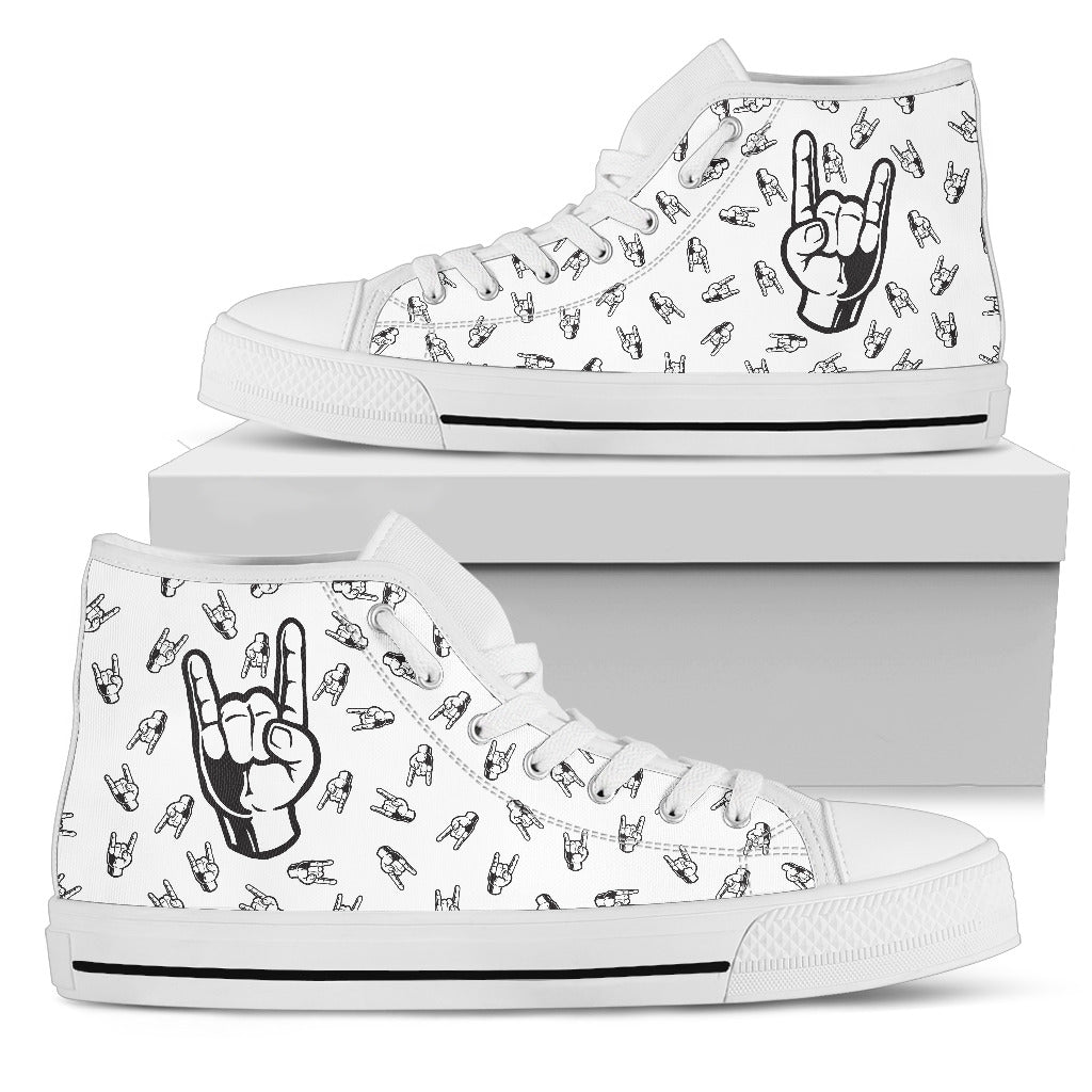 Sign Of The Horns High Tops Canvas Shoes