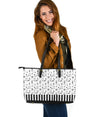 Musical Notes And Piano Art Large Leather Tote Bag