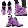 Musical Notes Purple Leather Boots Men
