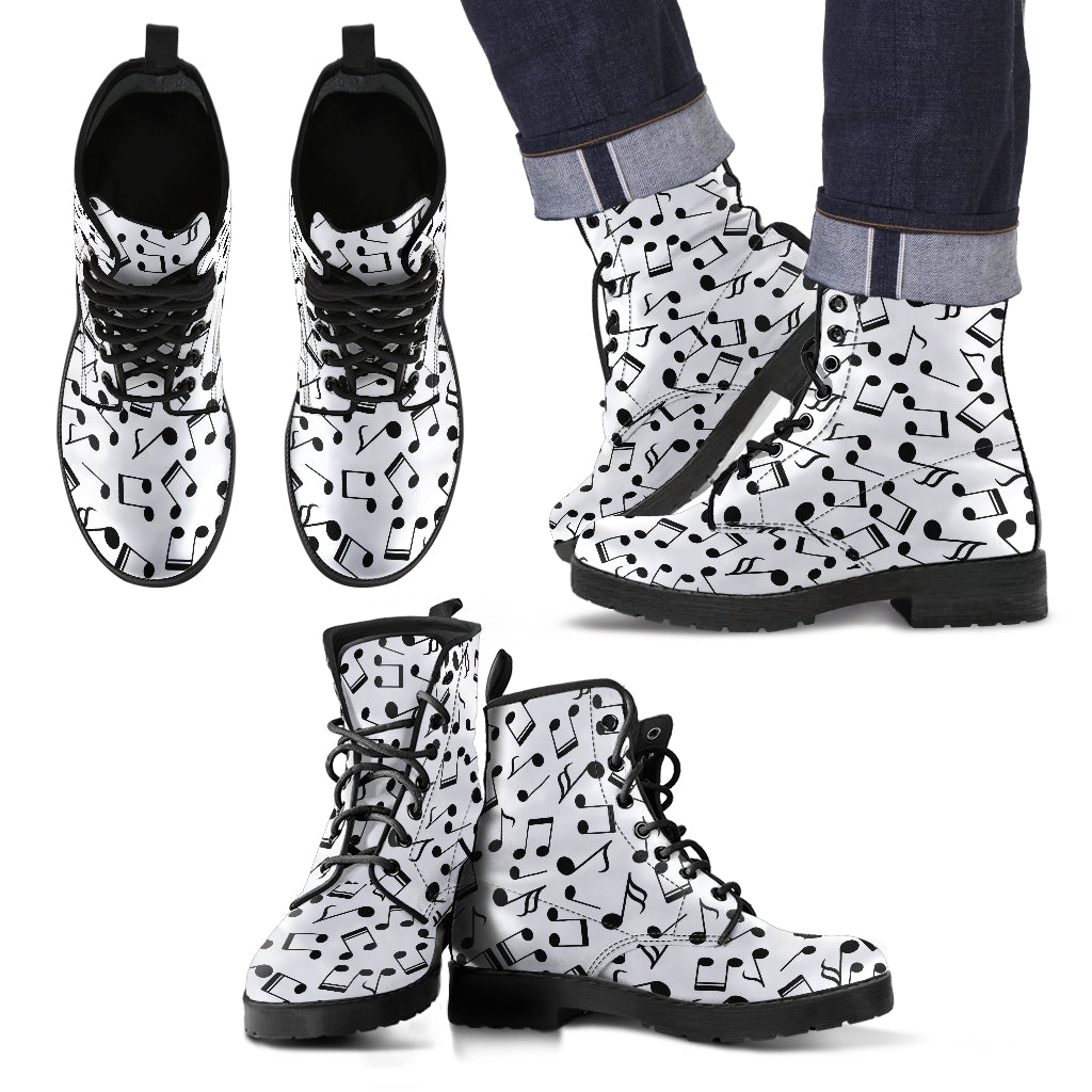 Musical Notes Leather Boots