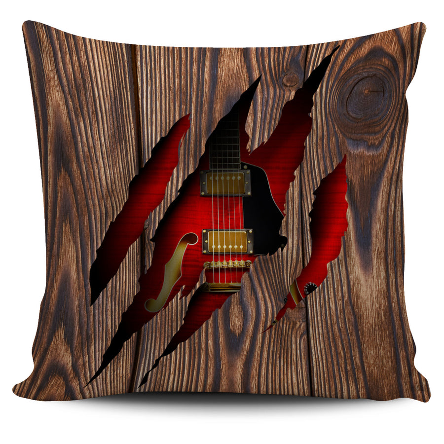 Wood Guitar Pillow Case