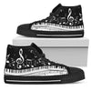 Piano Keys With Musical Notes High Tops