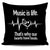 Music is Life Pillow Cover Black