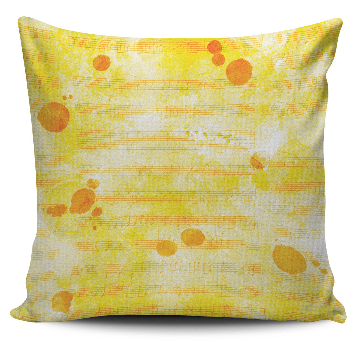Yellow Sheet Music Design Pillow Cover