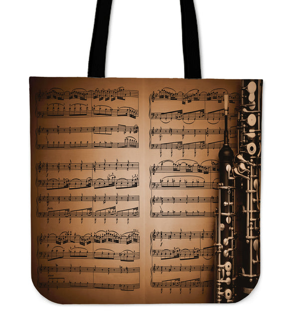 Music Notes Vintage Tote Bag - Artistic Pod