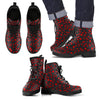 Musical Notes Red Leather Boots