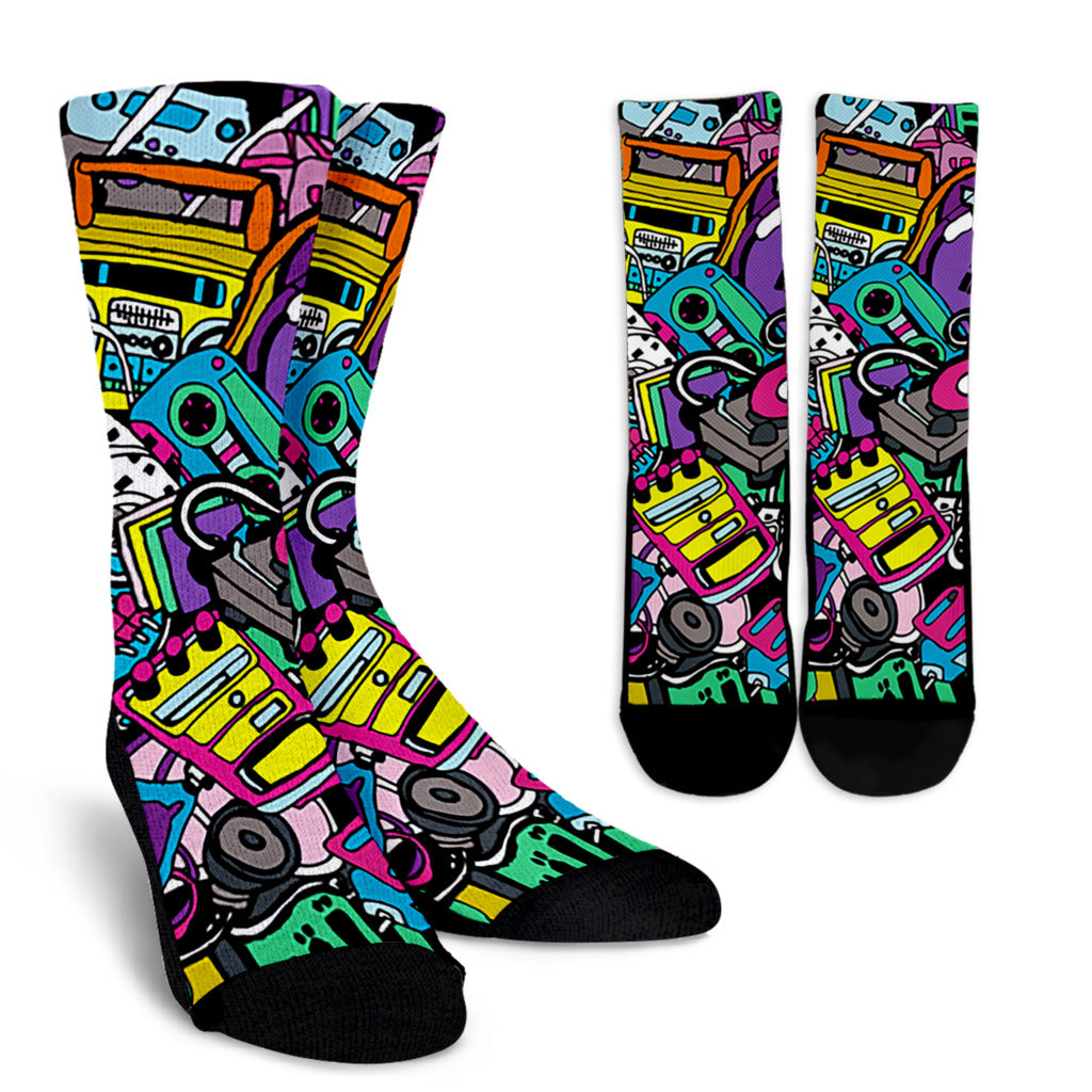 Colorful Music Instruments Crew Socks - Artistic Pod Review